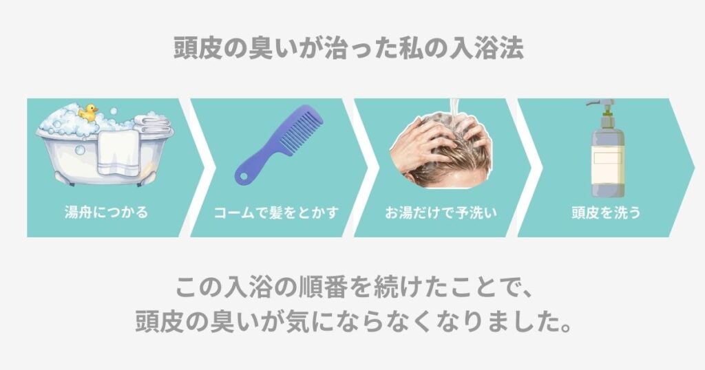 頭皮の臭いが治った私の入浴法を図解で紹介